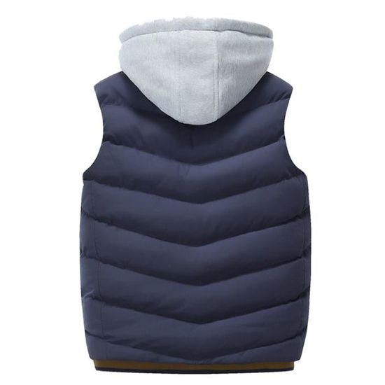 D'automne Épaississant Doudoune Homme Sans Casual Capuche À Manches Hipster Mode Vêtement Masculin wCqXxCgHT