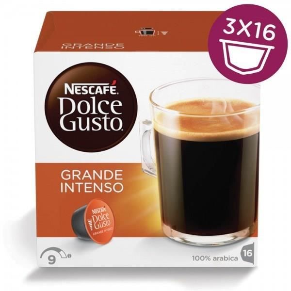 NESCAFÉ DOLCE GUSTO Lot de 3 paquets de Grande Intenso - 3 x 16 Capsules