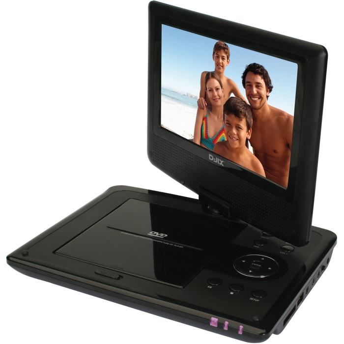 DJIX DJIXPVS90571H Lecteur DVD portable - Noir