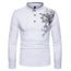 Homme Longues Manches Polo Rond 2018 Nouvelle Imprimée Bouton Col Lj34A5R