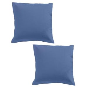 TODAY Lot de 2 taies d'oreiller 75x75cm Indigo