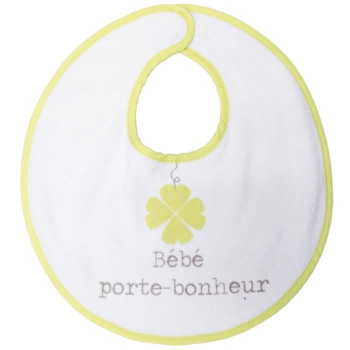 BABYCALIN Bavoir Naissance Trèfle Attache Aimantée