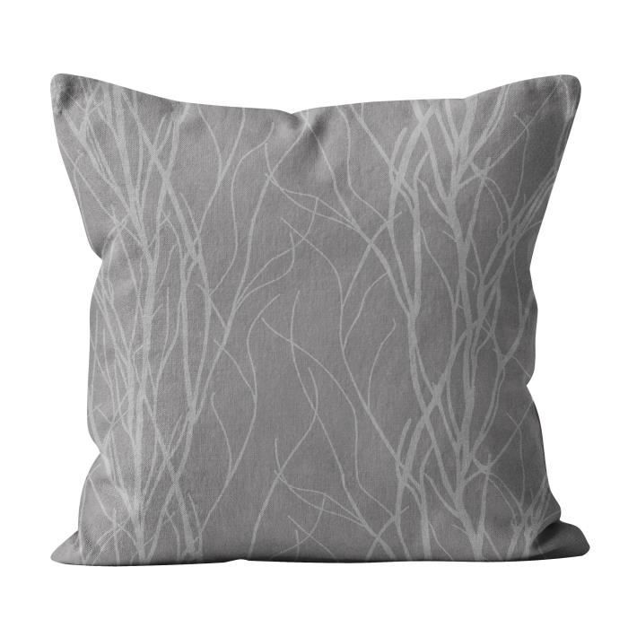 SOLEIL D' OCRE Coussin Liane - Déhoussable - 40 x 40 cm - Gris