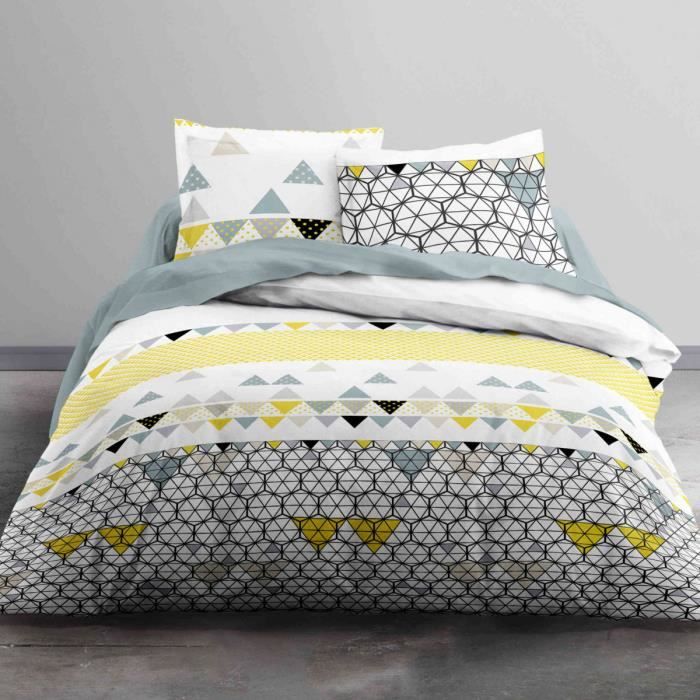 TODAY Parure de couette Mawira Amétrine - 1 housse de couette zippée et 2 taies d'oreiller - 100% coton - 240 x 260 cm