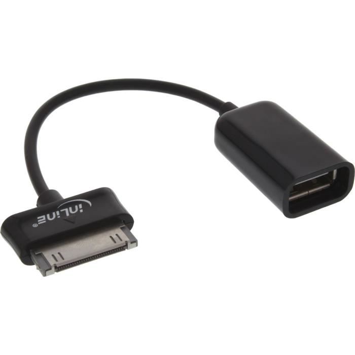 Câble Adaptateur Inline® Pour Tablette Samsung Galaxy Usb Otg Prise Mâle Vers Usb Femelle 01m 7257