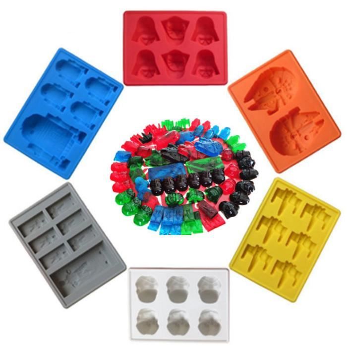 Bac à glaçons / Moules Gateaux en silicone Star Wars Thème , Lot de 6