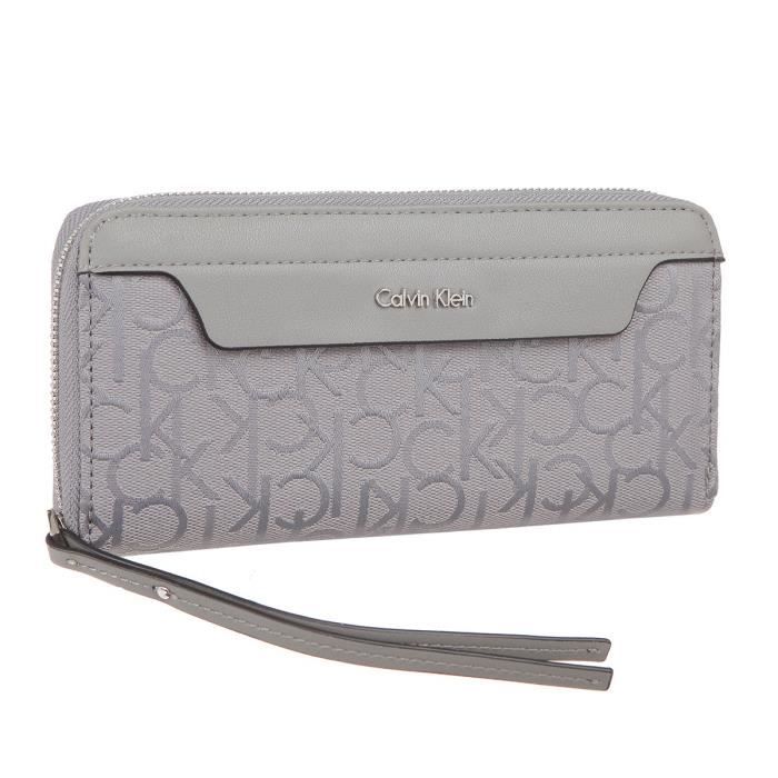 CALVIN KLEIN Portefeuille K60K601127 - LARA LARGE ZIP AROUND Gris Femme