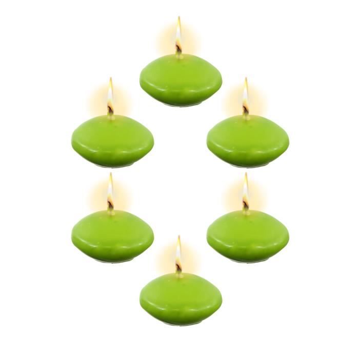 Bougies Flottantes Métallisées Vert - Lot De 4 | Paraffine - Durée 4h30