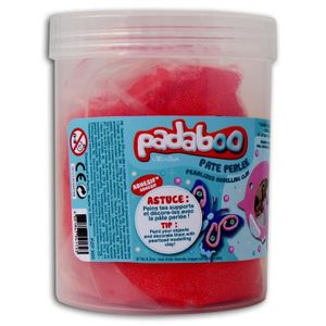 PADABOO Seau de 250g de pâte ? modeler perlée rouge