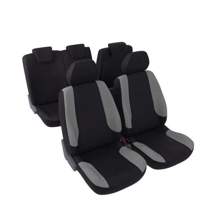 DBS Teo Jeu Complet de Housses Universelles en Polyester Noir et Gris