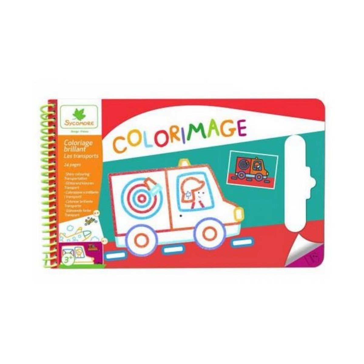 Colorimage Pad Coloriages paillettes transports