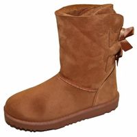 BOTTINE Bottine Femme Talon Plat Simili Peau Fourrée Noeud BOTTINE Bottine Femme Talon Plat Simili Peau Fourrée Noeud