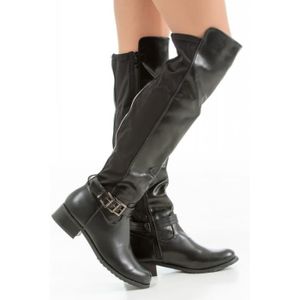 noir botte bride Vente Cdiscount à Noir Noir Bottes Achat rCxoedB
