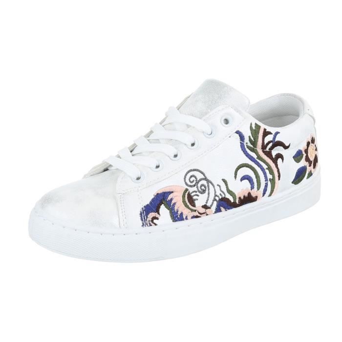 Blanc Femme 41 Optique blanc Loisirs Noir Used Sneakers Chaussures p4pOrX