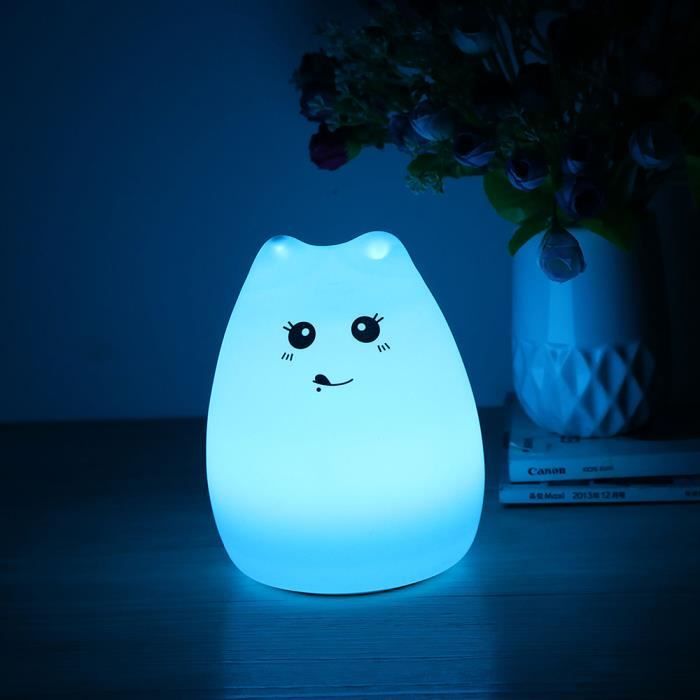 Salon Chat Veilleuse Touch Pour Et Chevet De Extérieur Portable Idéale Nuit Lampe Contrôlable Par Bébé Le Chambre Led Enfant CBoedx