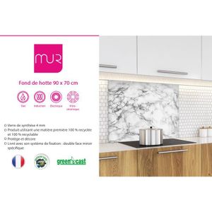 Fond de hotte "Texture marbre blanc"