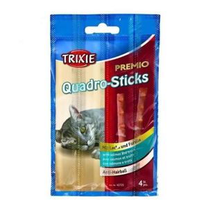 TRIXIE Lot de 6 PREMIO Quadro-Sticks saumon/truite pour chat 4 × 5g