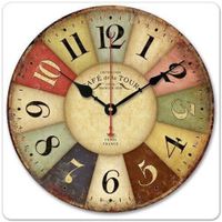 HORLOGE NiCoo® Horloge murale en bois Style coloré paysage HORLOGE NiCoo® Horloge murale en bois Style coloré paysage