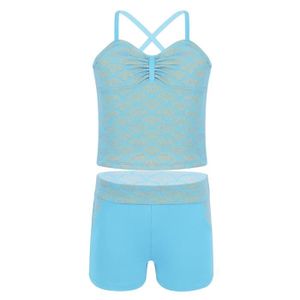 3 Pièces Maillot De Bain Enfants Filles Haut Caraco Cool Bas De Bikini