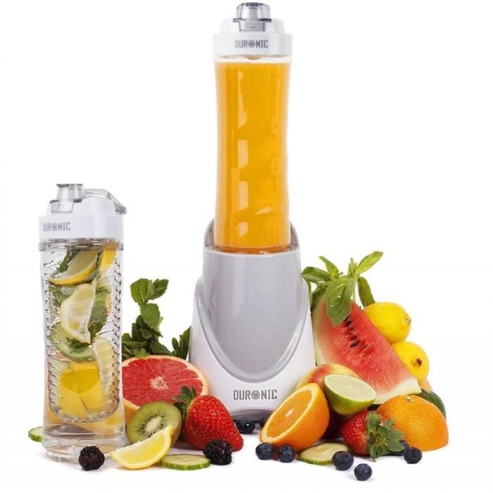 Duronic BL3 -W Blend & Go Blanc Mixeur protéines smoothies 300W Mélangeur avec 2 X bouteilles 600ml sans BPA