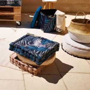COUSSIN - MATELAS DE SOL Coussin de sol 100% coton imprimé JUNGLE 40x40cm -