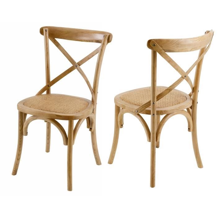 chaise bistrot naturelle lot de 2