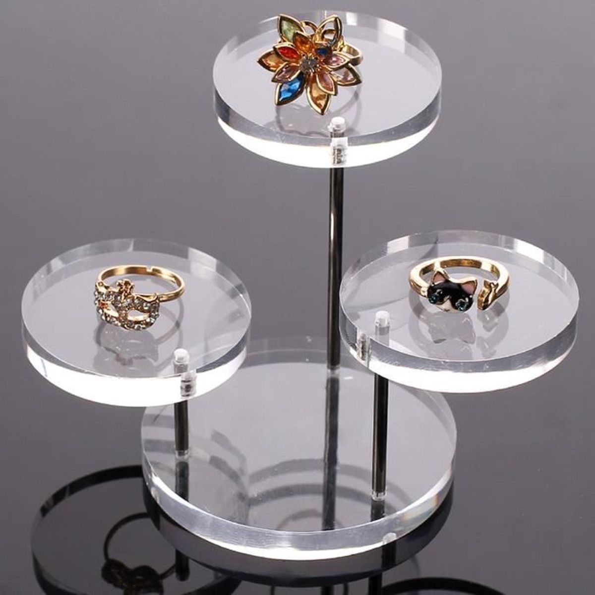 Présentoir Vitrine Display Bague Pendentif Boucles Bijoux Support d