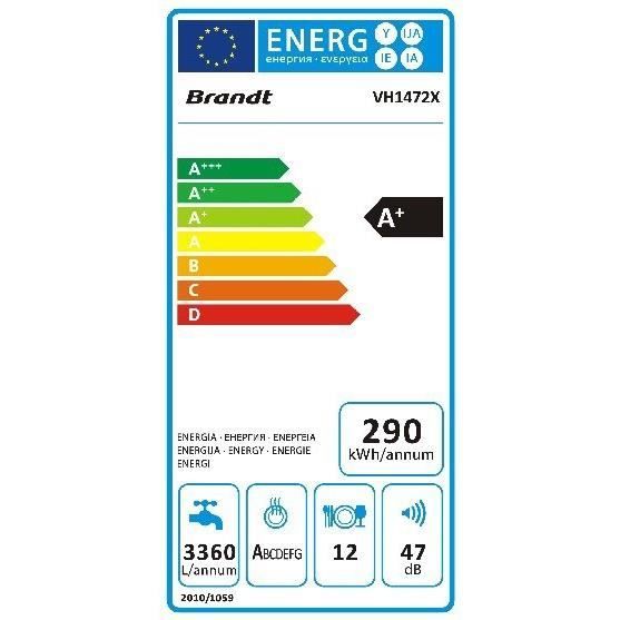  VH1472X - Lave-vaisselle encastrable - 12 couverts1