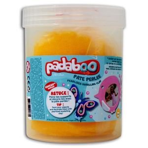 PADABOO Seau de 250g de pâte ? modeler perlée jaune