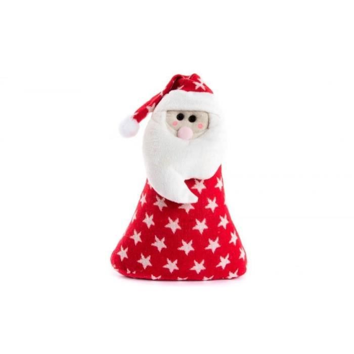 Support porte Père Noël en Polyester Rouge et blanc 17X10X27 cm