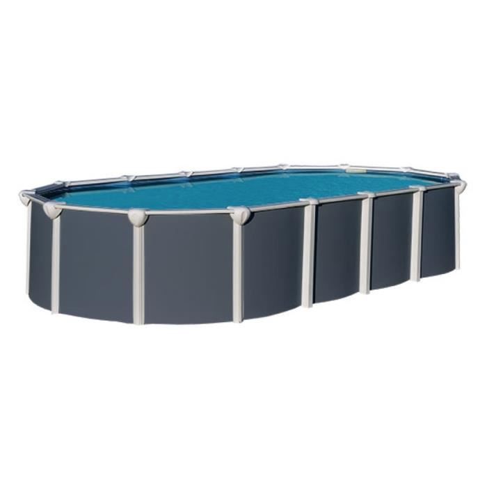 TRIGANO Piscine métal ovale L 7,60 x l 3,90 x H 1,32m