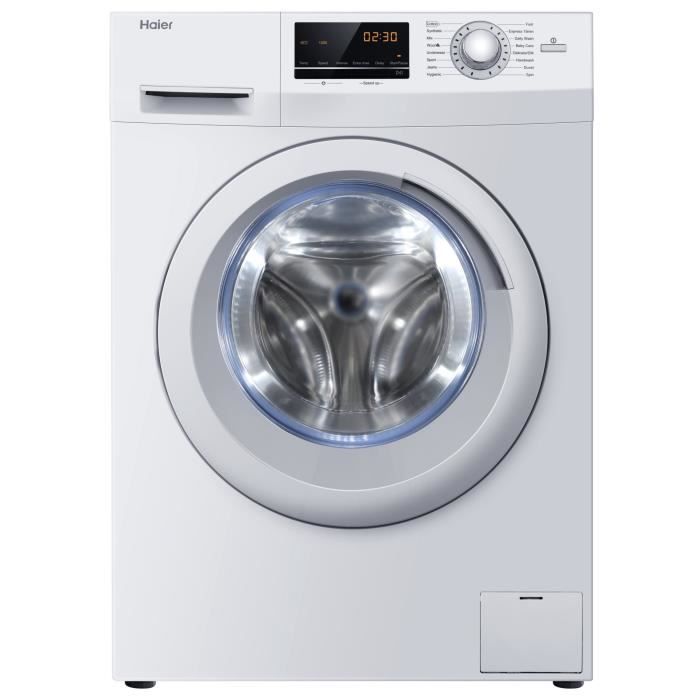 HAIER W7436 - Lave linge frontal - 7Kg - 1400 tours - A+++ - Blanc