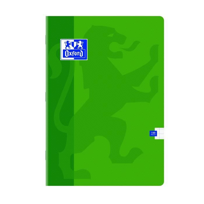 OXFORD Cahier Scolaire classique - Format A4 - 140 pages - 29,7 cm x 21 cm x 0,7 cm