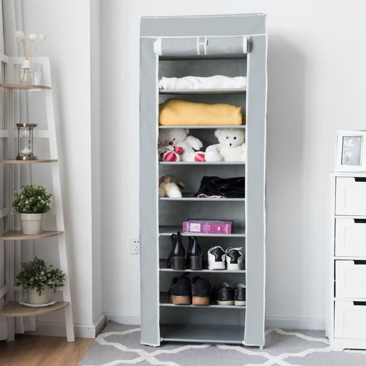 À Range En Armoire De Etagère Gris Chaussures Stockage c5L3Rj4Aq
