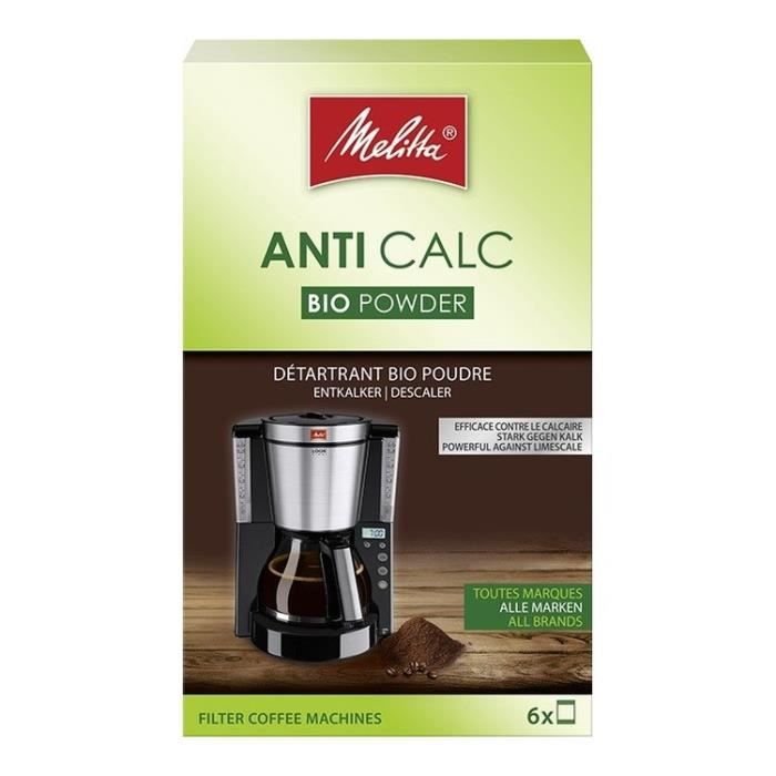 MELITTA Détartrant Bio en poudre pour cafetière filtre - 6 x 20 g