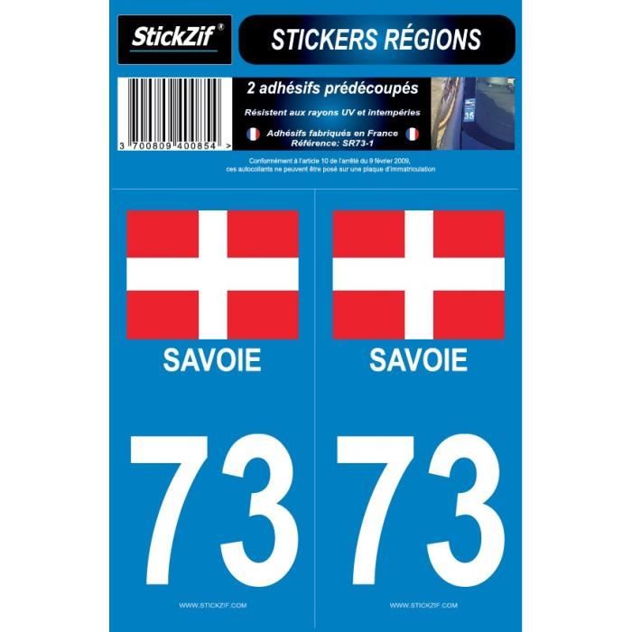 STICKZIF 2 Autocollants Région Département 73 Version 2 SR73-1