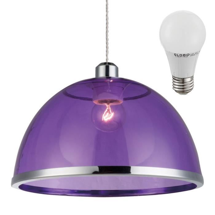 Lampe Del 7 Chromé Led Lila Lustre Luminaire Violet W Plafond Anneau Suspension 6vb7IYygf