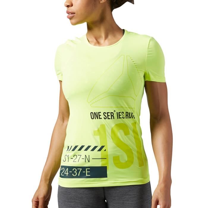 Vetement T Reebok Shirt Jaune Femme lucFTK31J