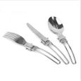 Portable Sac 3PCS en Acier Inoxydable Couteau Fourchette Cuillère Sac de voyage camping couverts