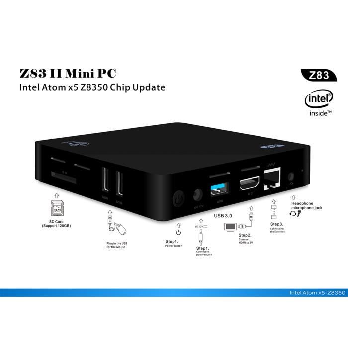 Z83II Windows 10 Pro Mini PC Intel Atom x5-Z83501