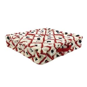 Coussin de sol 100% coton imprimé BOHO 40x40cm - Rouge Coussin de sol 100% coton imprimé BOHO 40x40cm - Rouge