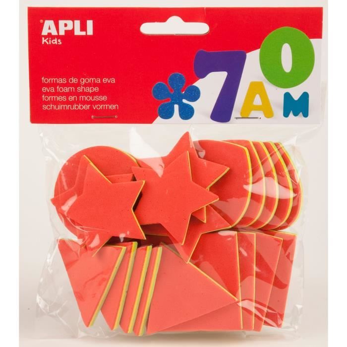 APLI Pochette de 25 formes géométrique En mousse - Tricolore