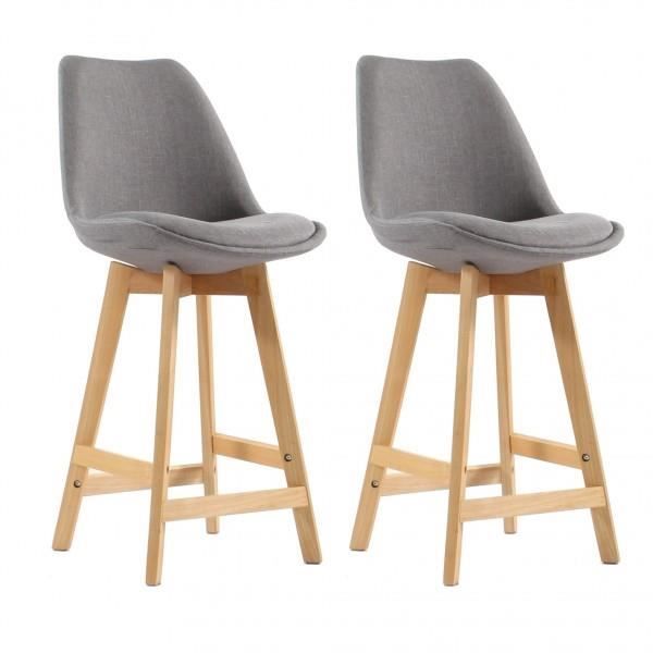 lot de 2 tabourets de bar scandinave gris oslo