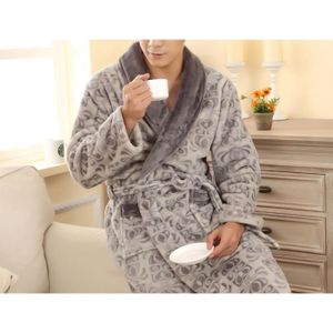 peignoir polaire homme gris frises - achat / vente peignoir - cdiscount