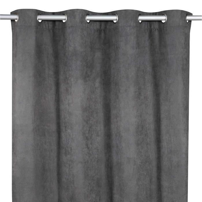 Rideau à illets en velours gris anthracite (135x28 - Achat / Vente ... Rideau à illets en velours gris anthracite (135x28 - Achat / Vente ...