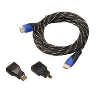 CÂBLE TV - VIDÉO - SON Câble HDMI tressé + mini HDMI - Micro HDMI HD 3D p CÂBLE TV - VIDÉO - SON Câble HDMI tressé + mini HDMI - Micro HDMI HD 3D p