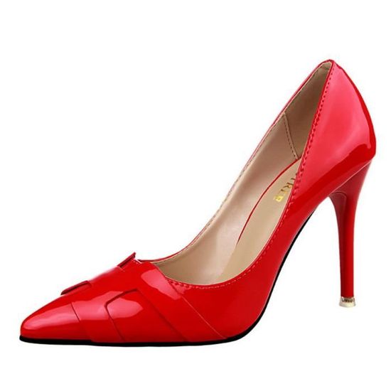 Minetom Femme Élégant Escarpins Sexy En PU Verni Talon Aiguille Haut Chaussures Travail Pumps Stiletto Rouge Rouge - Achat / Vente escarpin Minetom Femme Élégant Escarpins Sexy En PU Verni Talon Aiguille Haut Chaussures Travail Pumps Stiletto Rouge Rouge - Achat / Vente escarpin