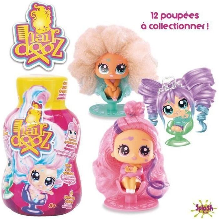HAIRDOOZ Poupée dans bouteille de shampoing Hairdooz glitter wave 2 asst - Plus jolie figurine sur un siège de coiffeur