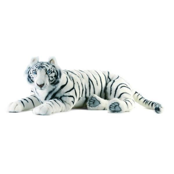 Peluche Tigre Blanc Couché 100 cm - Achat / Vente peluche ...