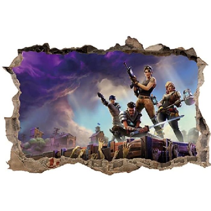 autocollant fortnite mural en pvc creatif decoration murale ecologique 01 - maison fortnite creatif